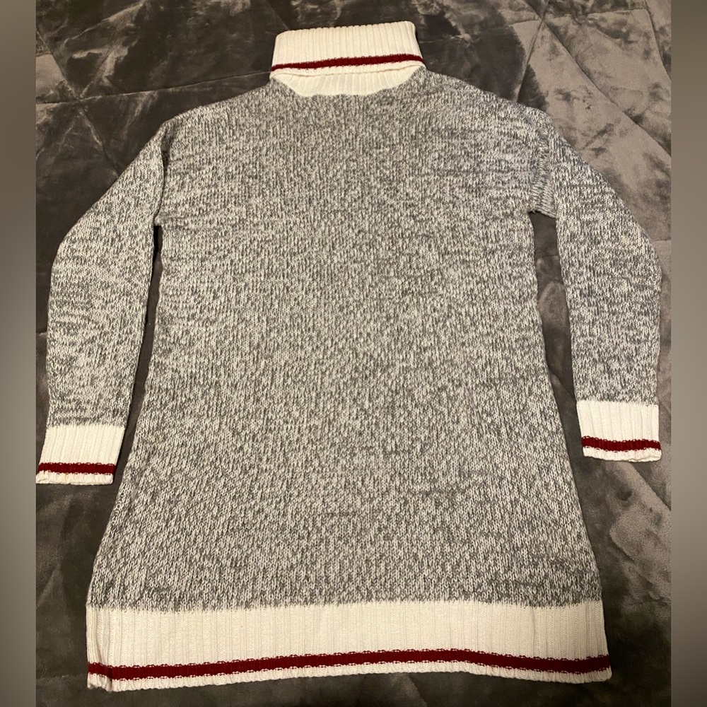 Size small my style grey and red knit turtleneck sweater